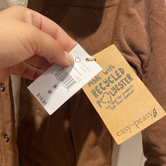 2T brown corduroy coat - Picture 4 of 5